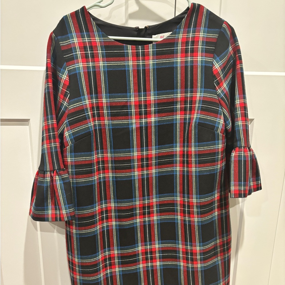 Vineyard Vines Plaid Greenwich Flutter Sleeve Dress - New - NO TAGS Size 8
